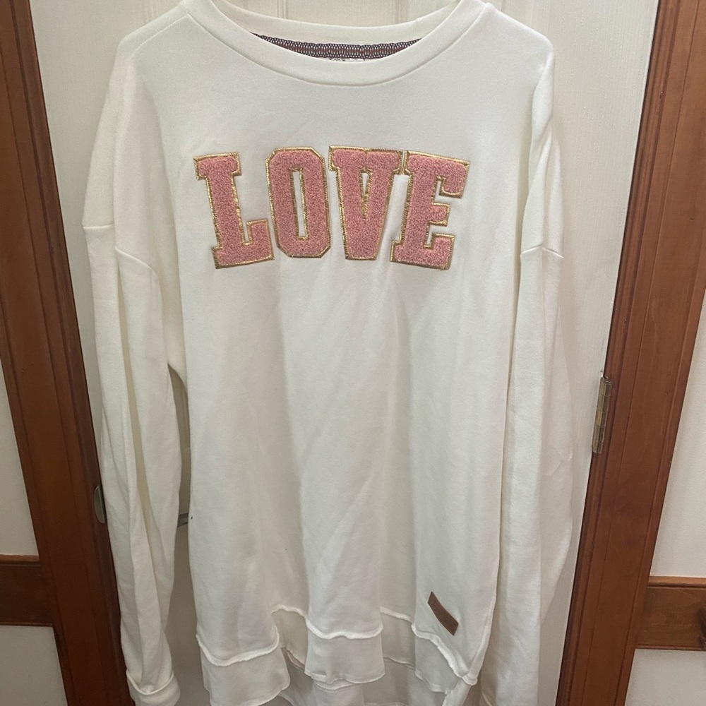 August Bleu SZ 2XL WHITE LOVE SWEATSHIRT(A58)
